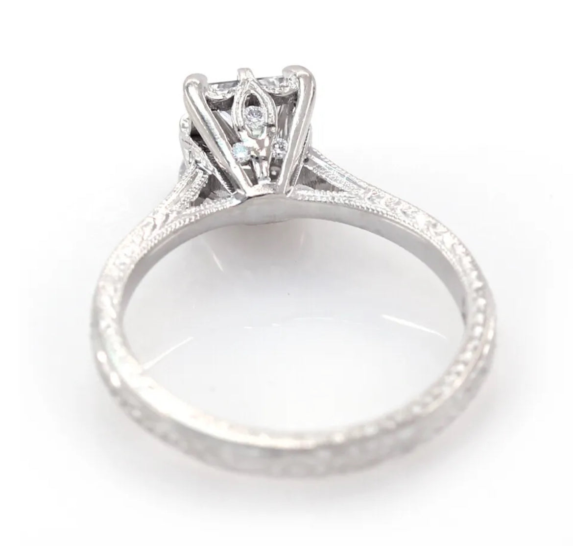 TACORI 18K White Gold Princess Engagement Ring Retail $7500