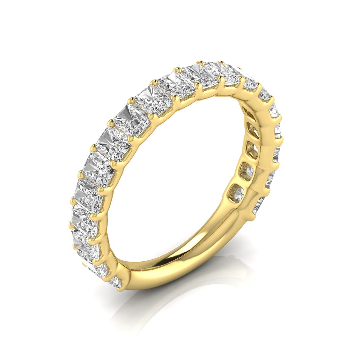2 CTW Radiant-Cut Lab-Grown Diamond Three-Quarter Eternity Wedding Band in 14K Gold