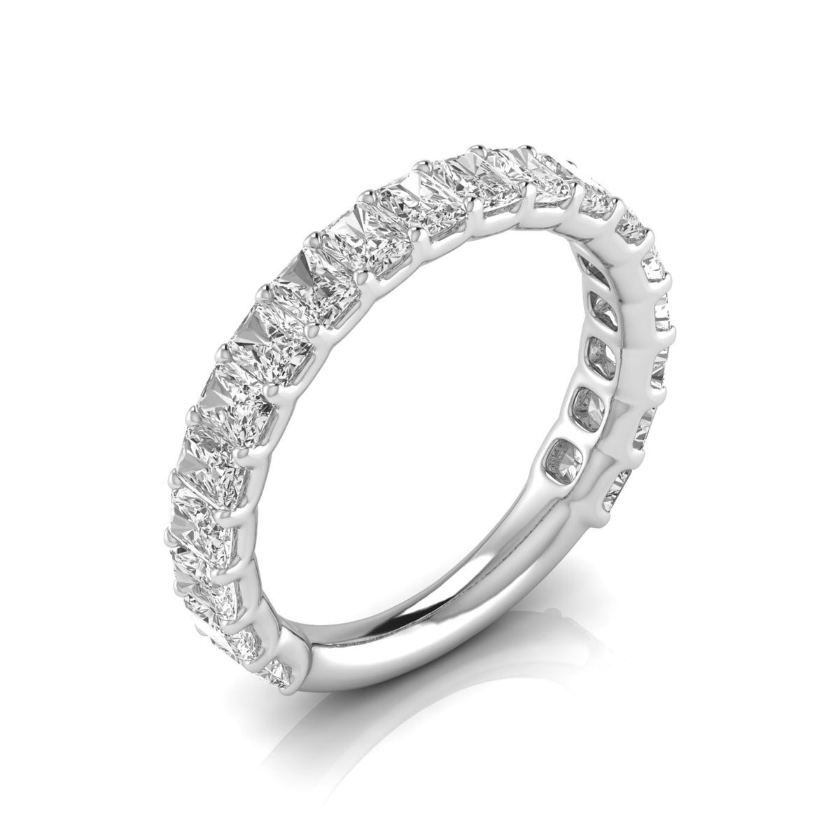 2 CTW Radiant-Cut Lab-Grown Diamond Three-Quarter Eternity Wedding Band in 14K Gold