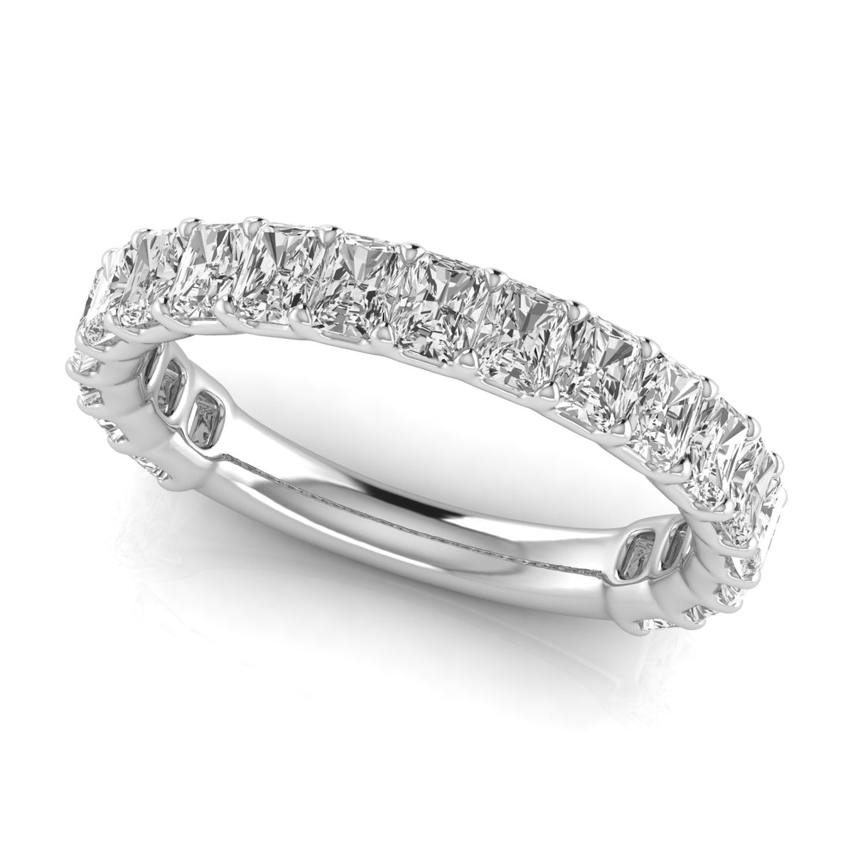 2 CTW Radiant-Cut Lab-Grown Diamond Three-Quarter Eternity Wedding Band in 14K Gold