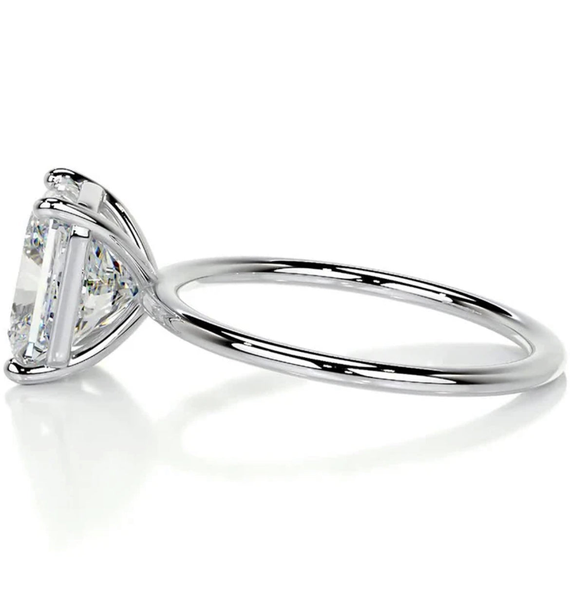 5.35 carat Radiant cut Lab Grown Diamond Wire Basket Engagement Ring In 14k Gold