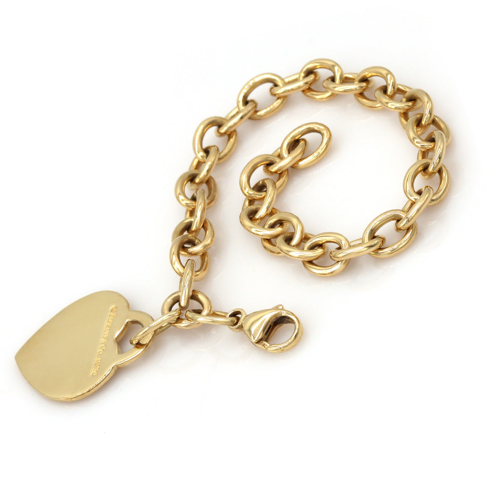 TIFFANY & Co. 18K Gold Return to Tiffany Heart Tag Charm Bracelet