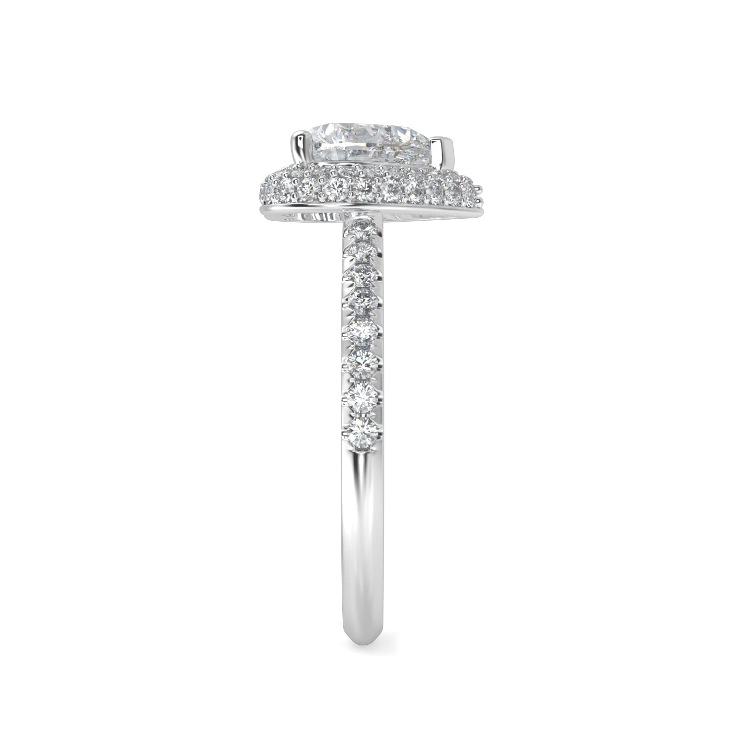 1.50 CT Heart Shape Diamond E-F VS Micropave Engagement Ring