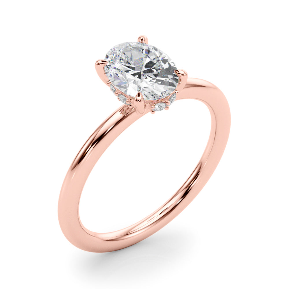 2 CT TW Hidden Halo Oval Lab Grown Diamond Engagement Ring in 18K White Gold