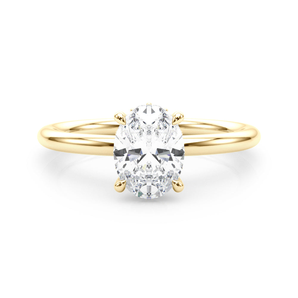 2 CT TW Hidden Halo Oval Lab Grown Diamond Engagement Ring in 18K White Gold