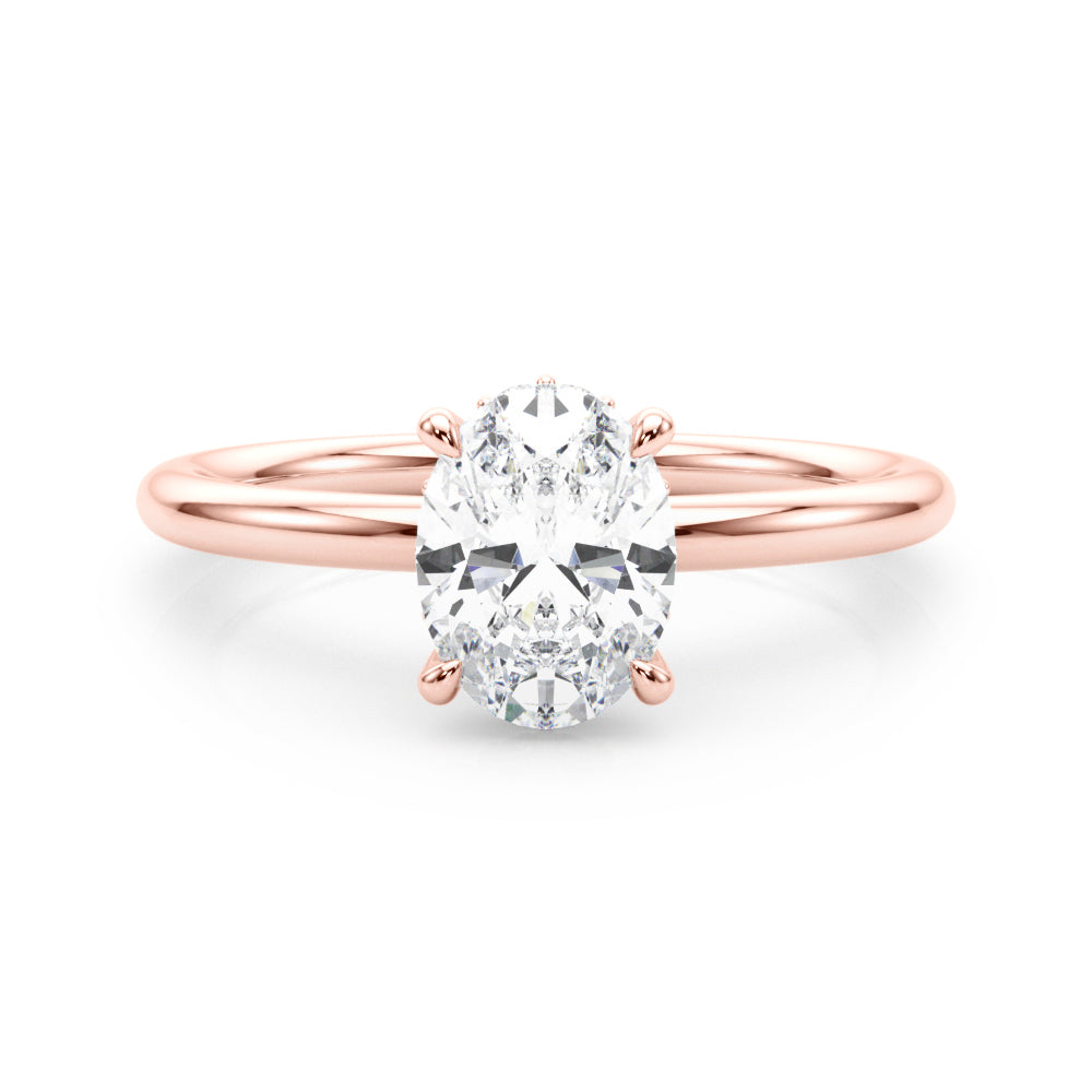 2 CT TW Hidden Halo Oval Lab Grown Diamond Engagement Ring in 18K White Gold