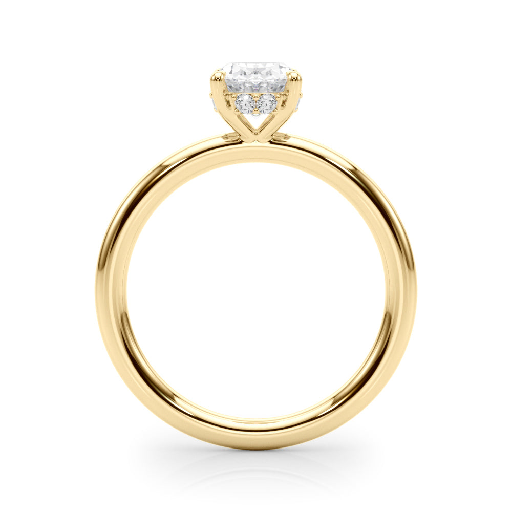 2 CT TW Hidden Halo Oval Lab Grown Diamond Engagement Ring in 18K White Gold