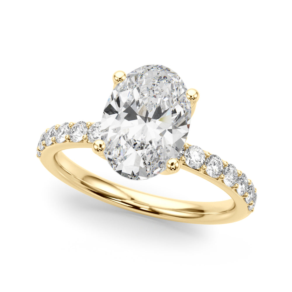 2.00ct Oval Diamond Engagement Ring 14K Gold | E VS IGI Certified | 0.50ct Side Stones | SIMON B JEWELS