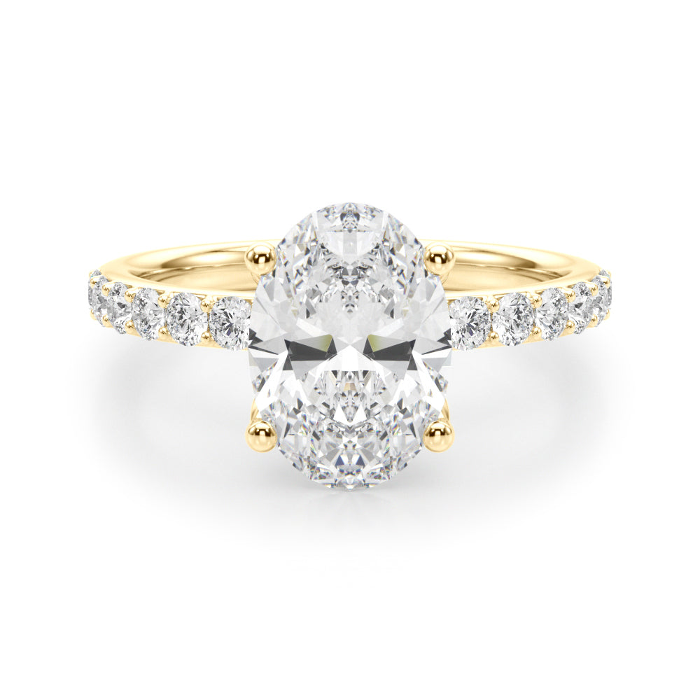 2.00ct Oval Diamond Engagement Ring 14K Gold | E VS IGI Certified | 0.50ct Side Stones | SIMON B JEWELS