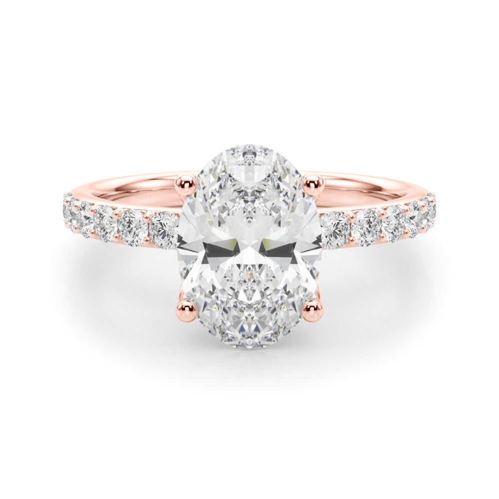 2.00ct Oval Diamond Engagement Ring 14K Gold | E VS IGI Certified | 0.50ct Side Stones | SIMON B JEWELS