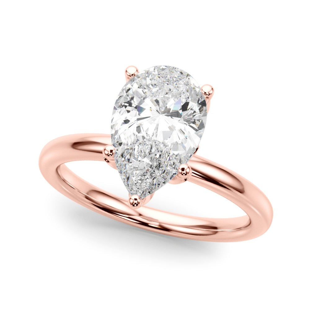 Pear-Cut Lab-Grown Diamond Engagement Ring | 2.00 Carat E Color VS Clarity | Hidden Halo | 14K Gold