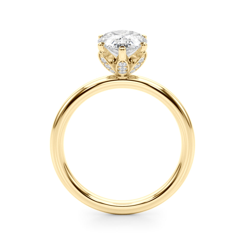 Pear-Cut Lab-Grown Diamond Engagement Ring | 2.00 Carat E Color VS Clarity | Hidden Halo | 14K Gold