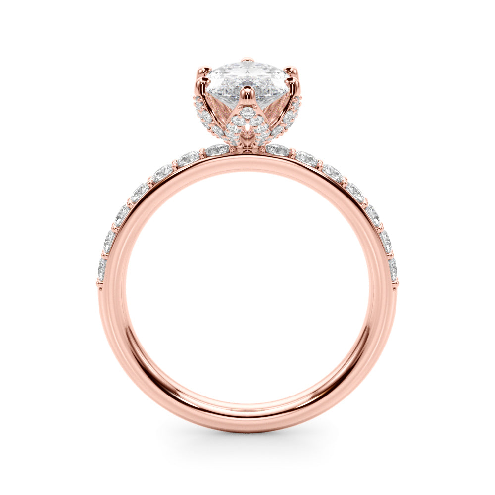 Marquise 2.00 CT F-G VS/VVS Lab Diamond Hidden Halo Engagement Ring