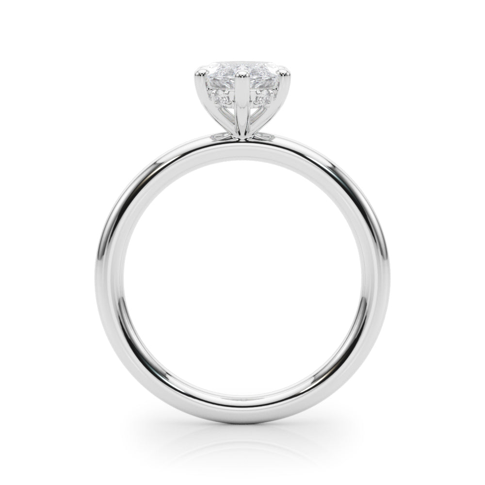 Marquise Cut Diamond Engagement Ring 2.20 Carat G VS IGI Certified | 14K Gold Hidden Halo Solitaire