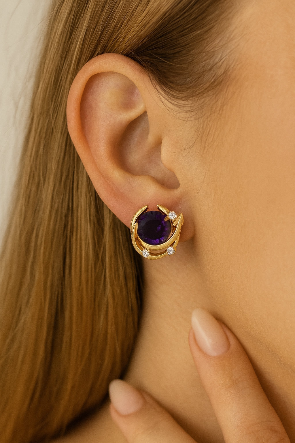 tiffany-18k-amethyst-diamond-stud-earrings-model