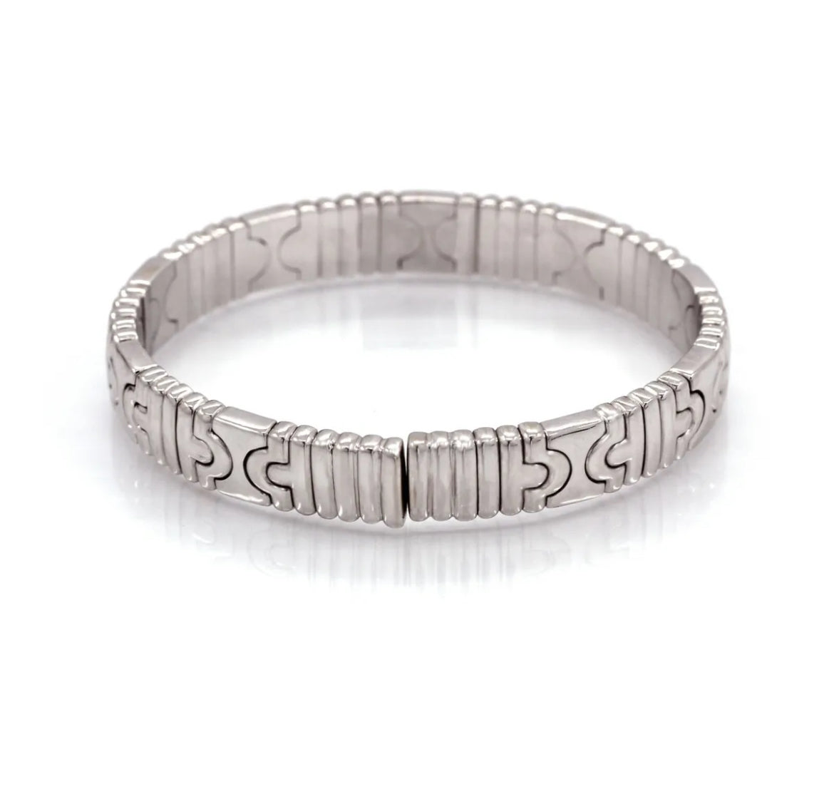 Bvlgari Parentesi Bangle Bracelet 18k White Gold 15K RETAIL