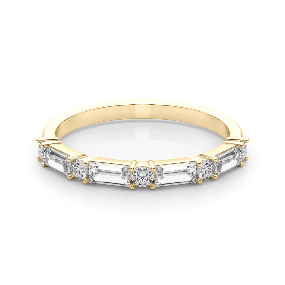 5/8 CT TW Round & Baguette Alternating Diamond Wedding band