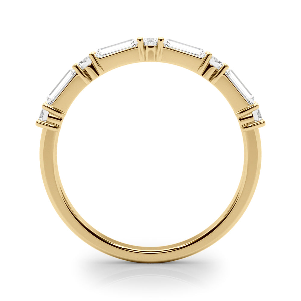 5/8 CT TW Round & Baguette Alternating Diamond Wedding band
