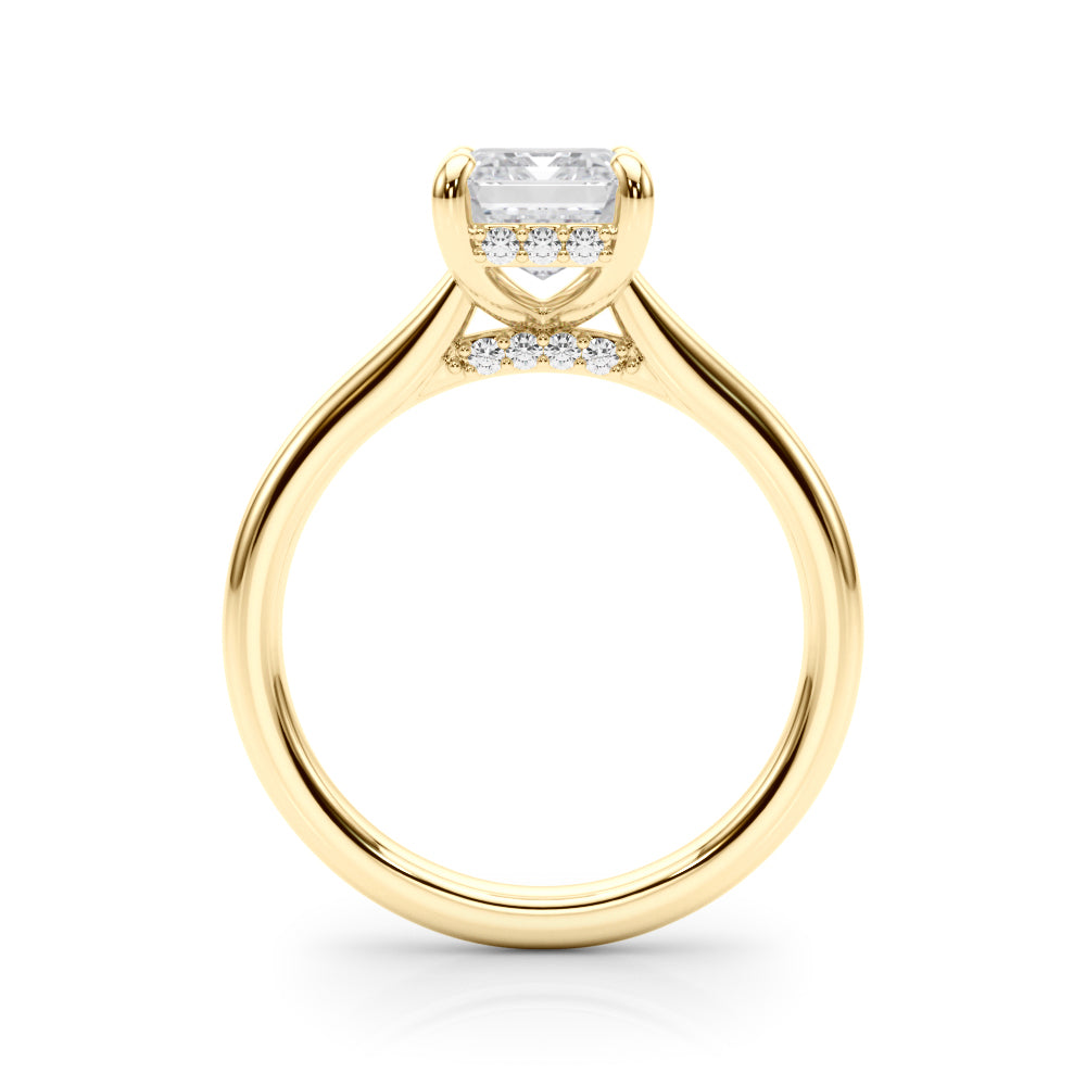 4.00 Carat Emerald Cut Lab-Grown Diamond Hidden Halo Engagement Ring in 14K Gold – IGI Certified