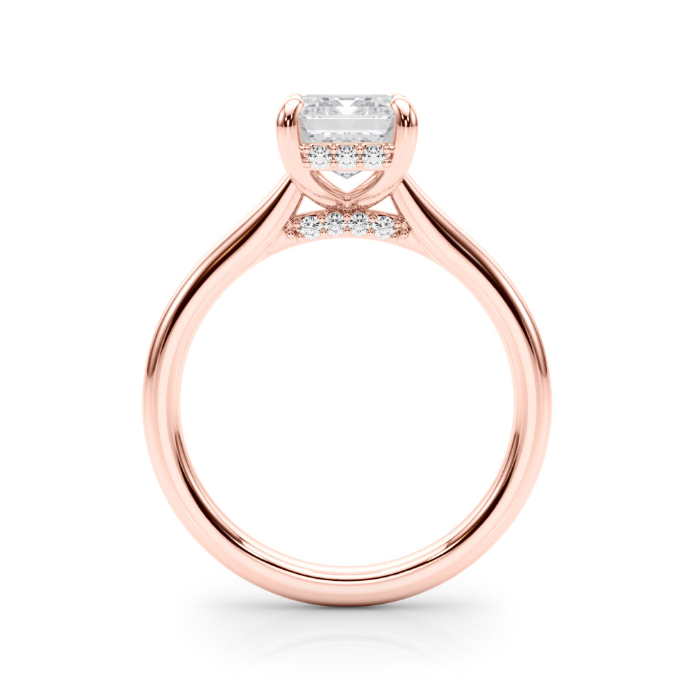 4.00 Carat Emerald Cut Lab-Grown Diamond Hidden Halo Engagement Ring in 14K Gold – IGI Certified