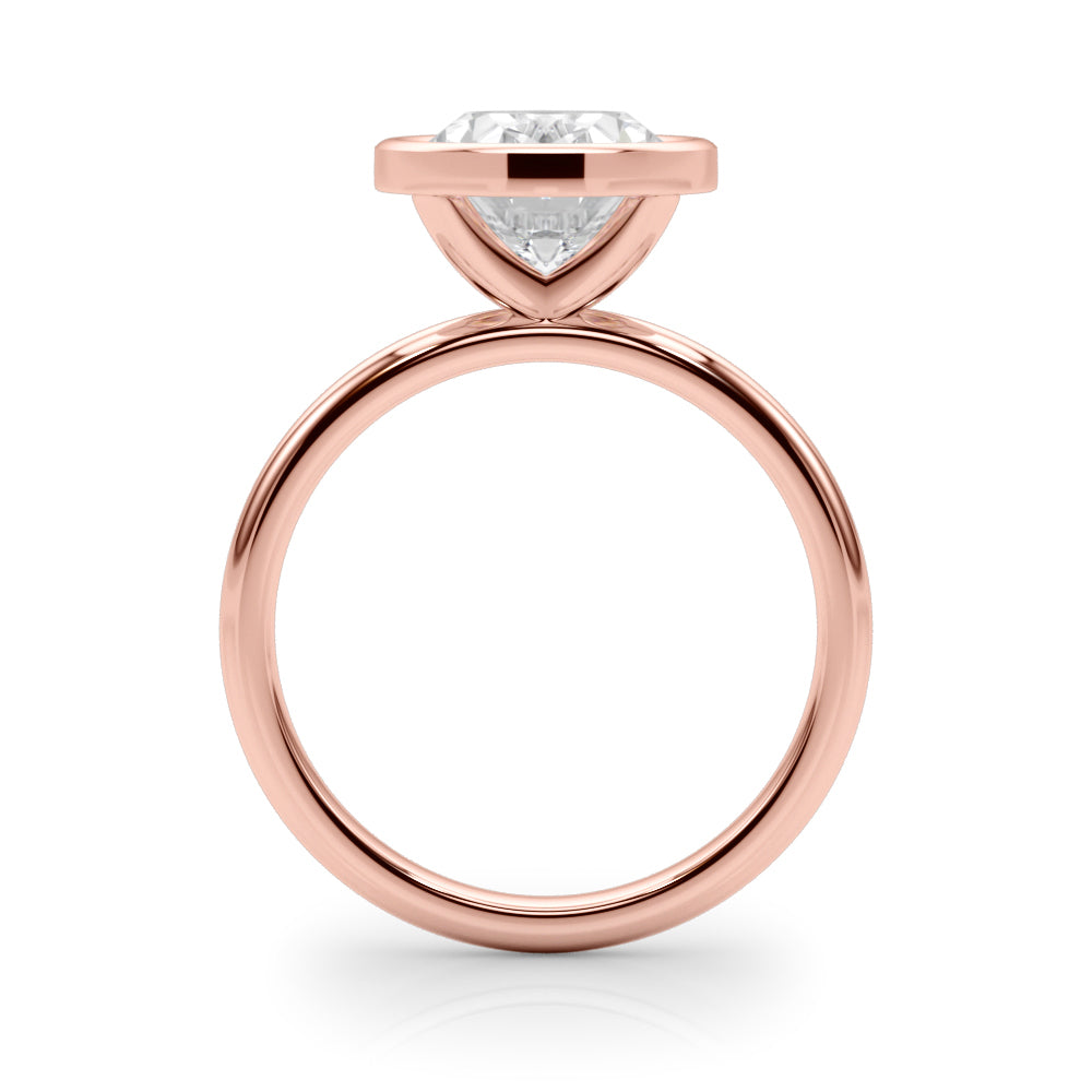 3.50 Carat Oval Lab-Grown Diamond Bezel Solitaire Engagement Ring in 14K Gold – IGI Certified