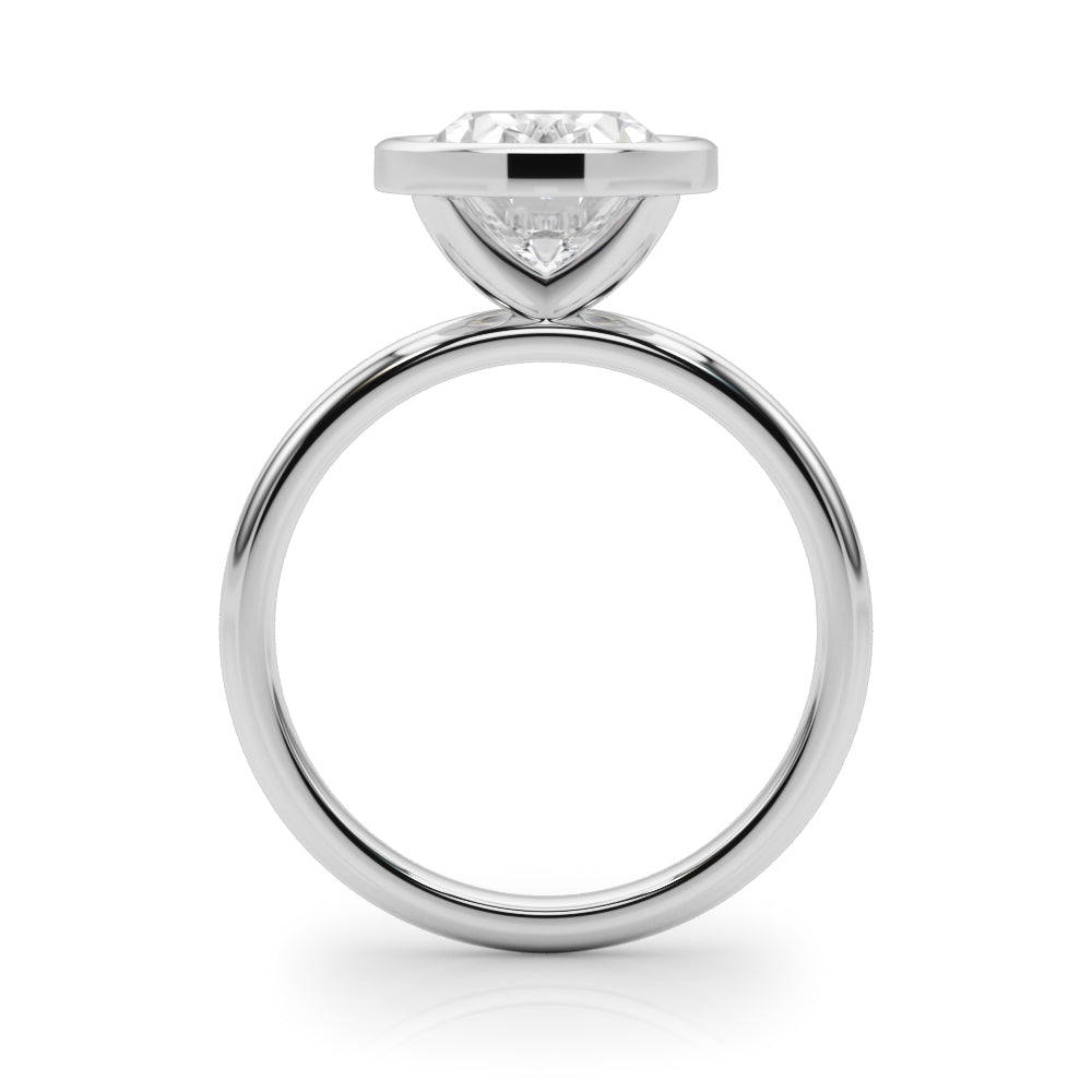3.50 Carat Oval Lab-Grown Diamond Bezel Solitaire Engagement Ring in 14K Gold – IGI Certified