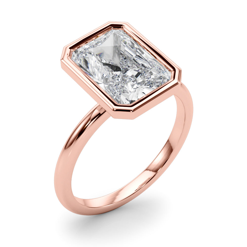 4.00 Carat Radiant-Cut Lab-Grown Diamond Bezel Solitaire Engagement Ring in 14K Gold – IGI Certified