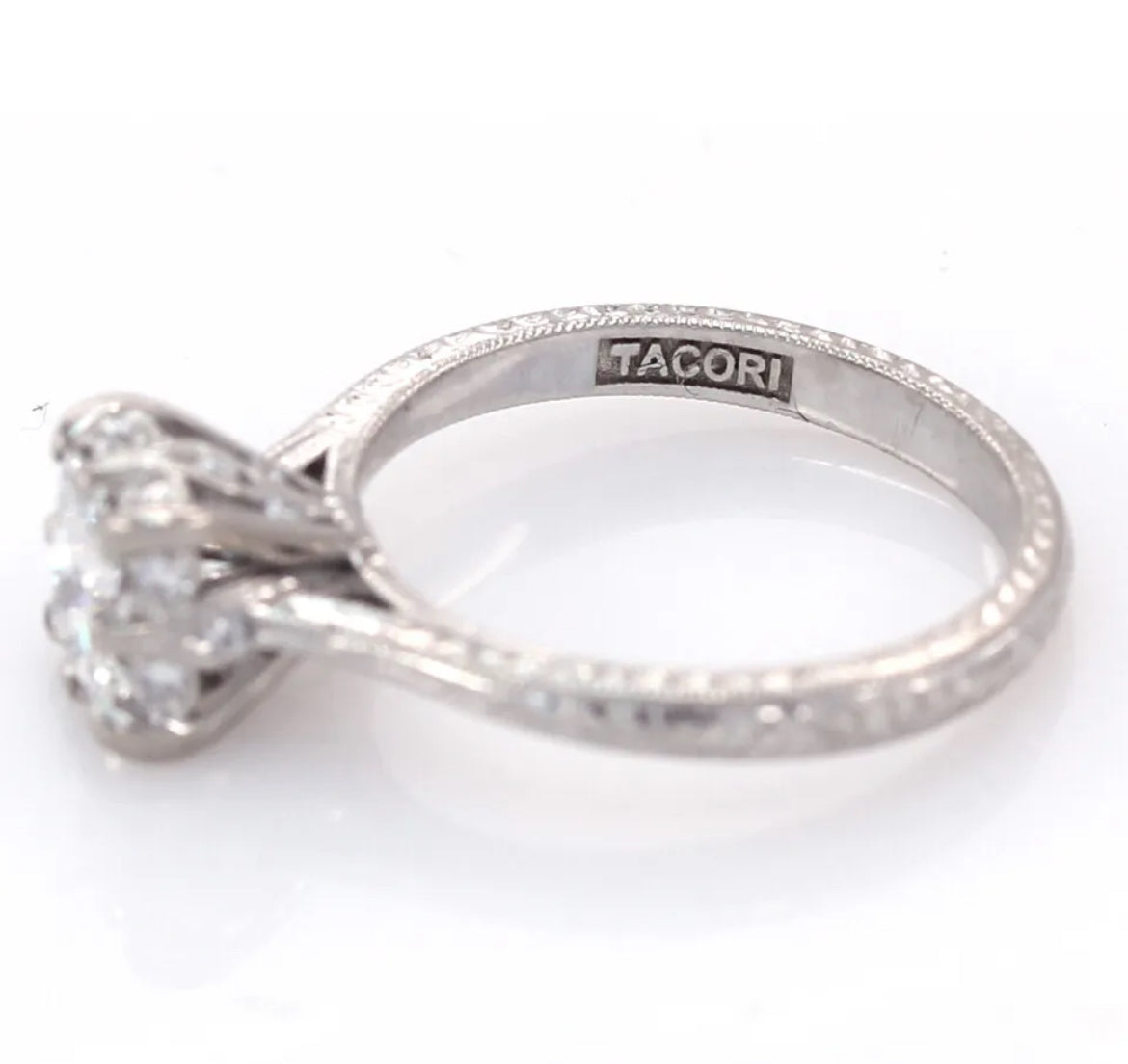 TACORI 18K White Gold Princess Engagement Ring Retail $7500