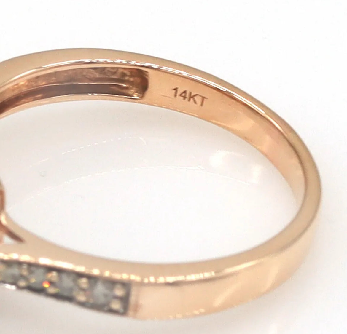 Le Vian 14K Rose Gold Smoky Quartz & Diamond Cushion Ring – 9mm Center, Size 7.25