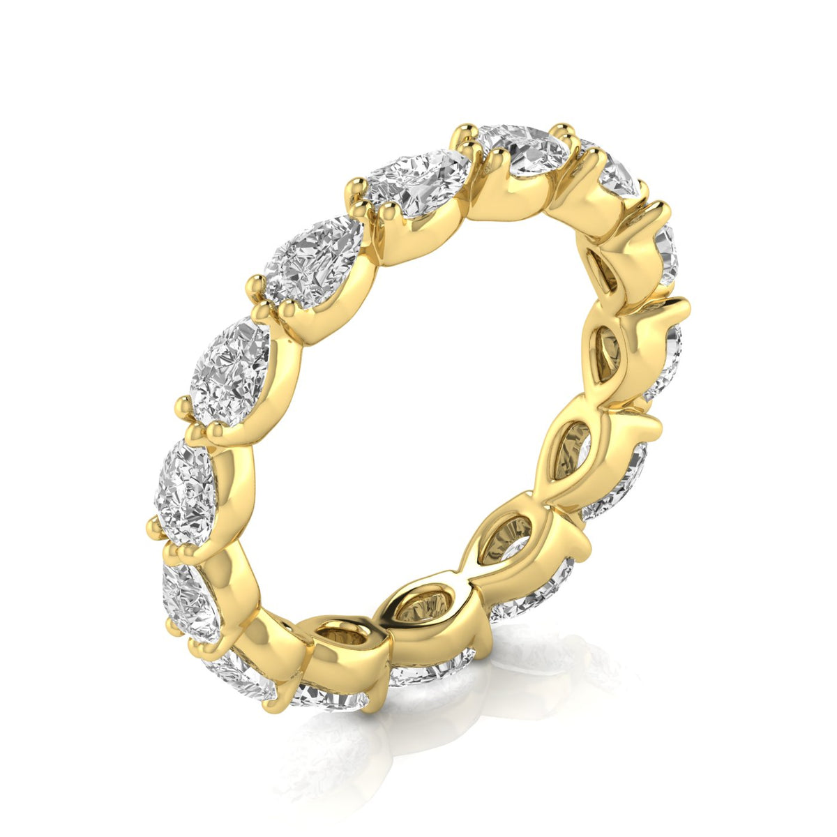 2.00 CTW Pear-Cut Lab-Grown Diamond Eternity Wedding Band in 14K Gold