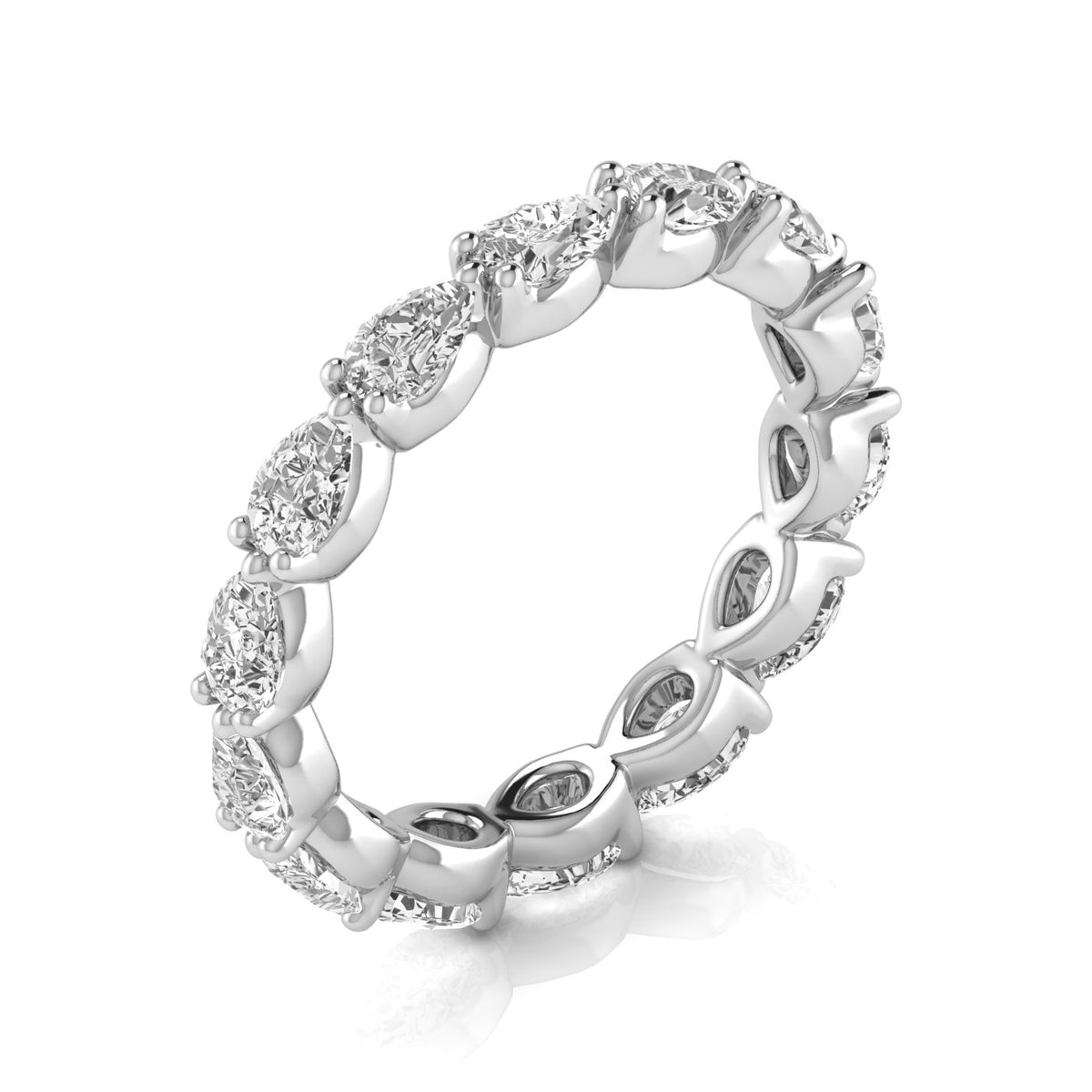 2.00 CTW Pear-Cut Lab-Grown Diamond Eternity Wedding Band in 14K Gold