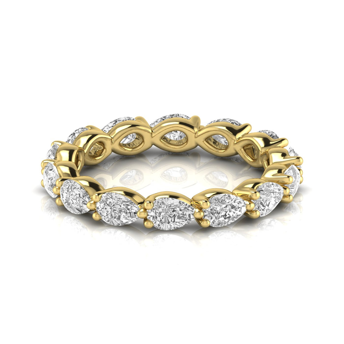 2.00 CTW Pear-Cut Lab-Grown Diamond Eternity Wedding Band in 14K Gold