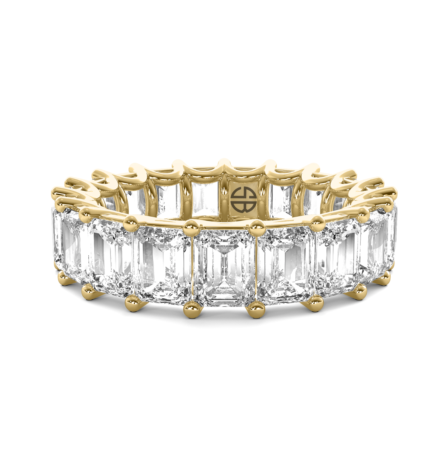 5.75 carat Emerald cut Eternity Band Anniversary Ring 14K White Gold