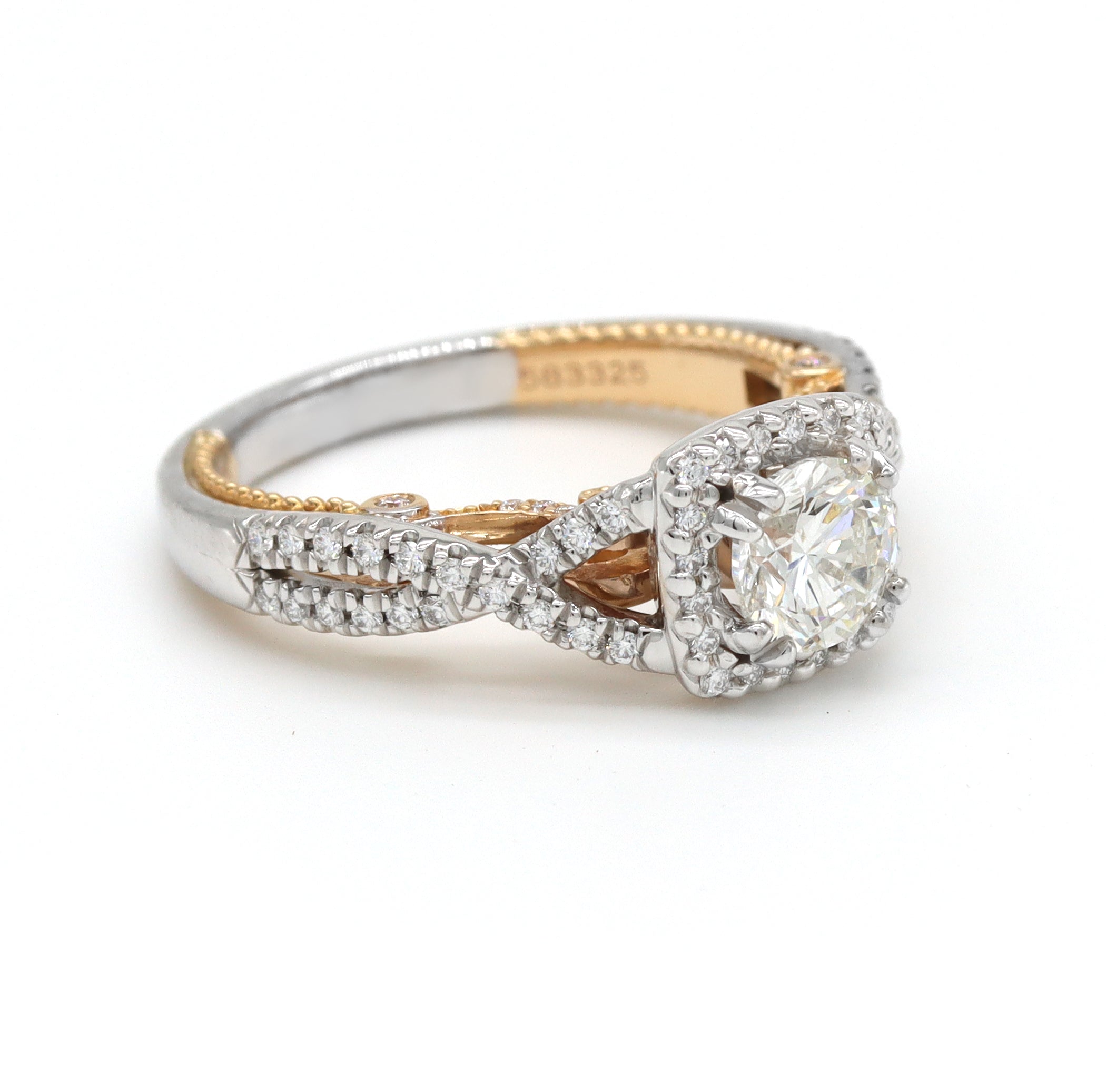 Verragio Halo Engagement Ring - Natural Diamond H/SI - 18K Rose & White Gold - Size 7 - $5,000