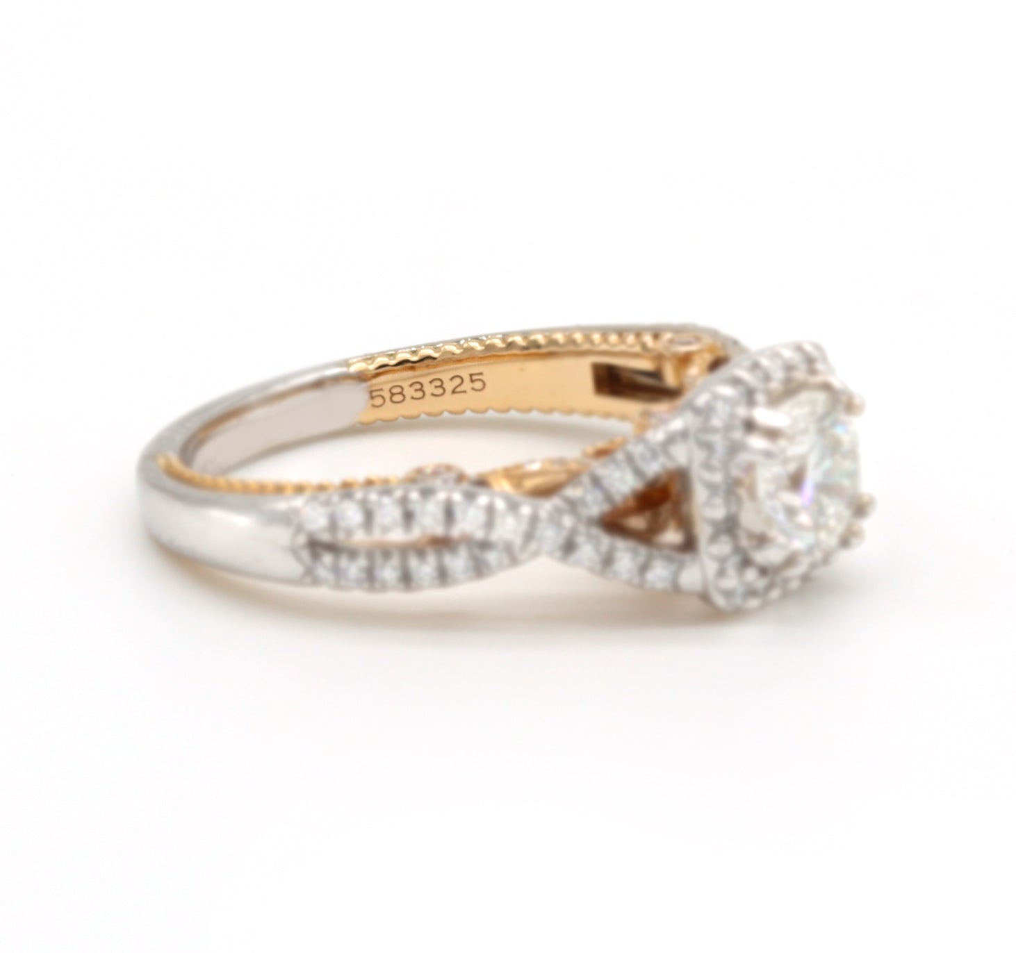 Verragio Halo Engagement Ring - Natural Diamond H/SI - 18K Rose & White Gold - Size 7 - $5,000