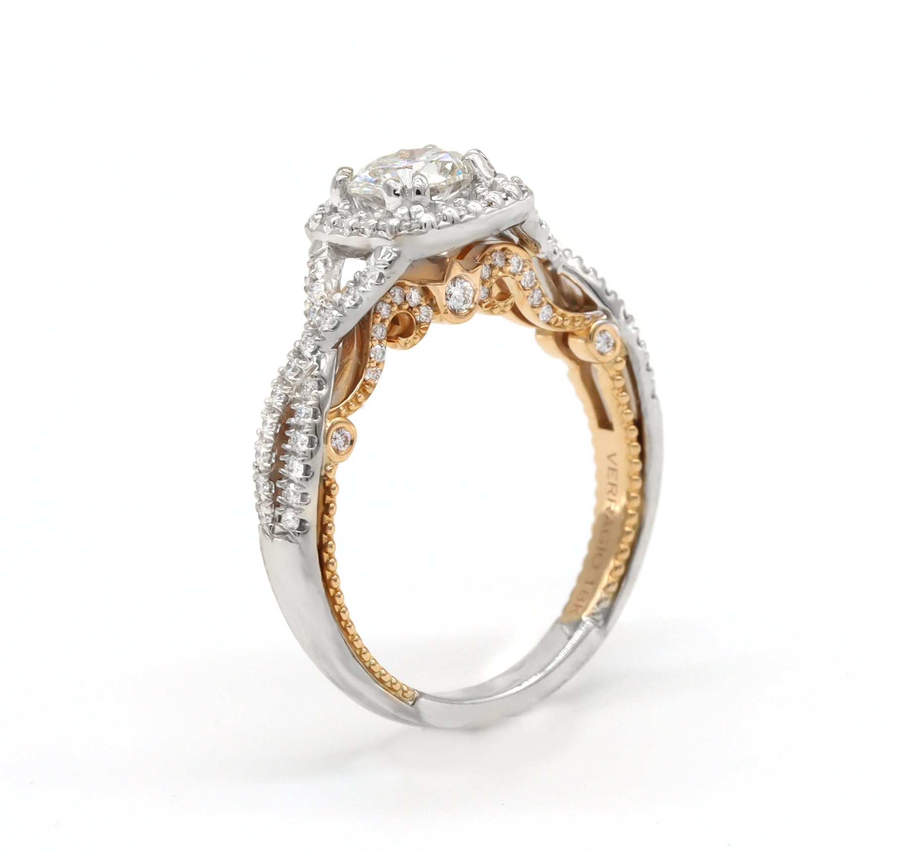 Verragio Halo Engagement Ring - Natural Diamond H/SI - 18K Rose & White Gold - Size 7 - $5,000