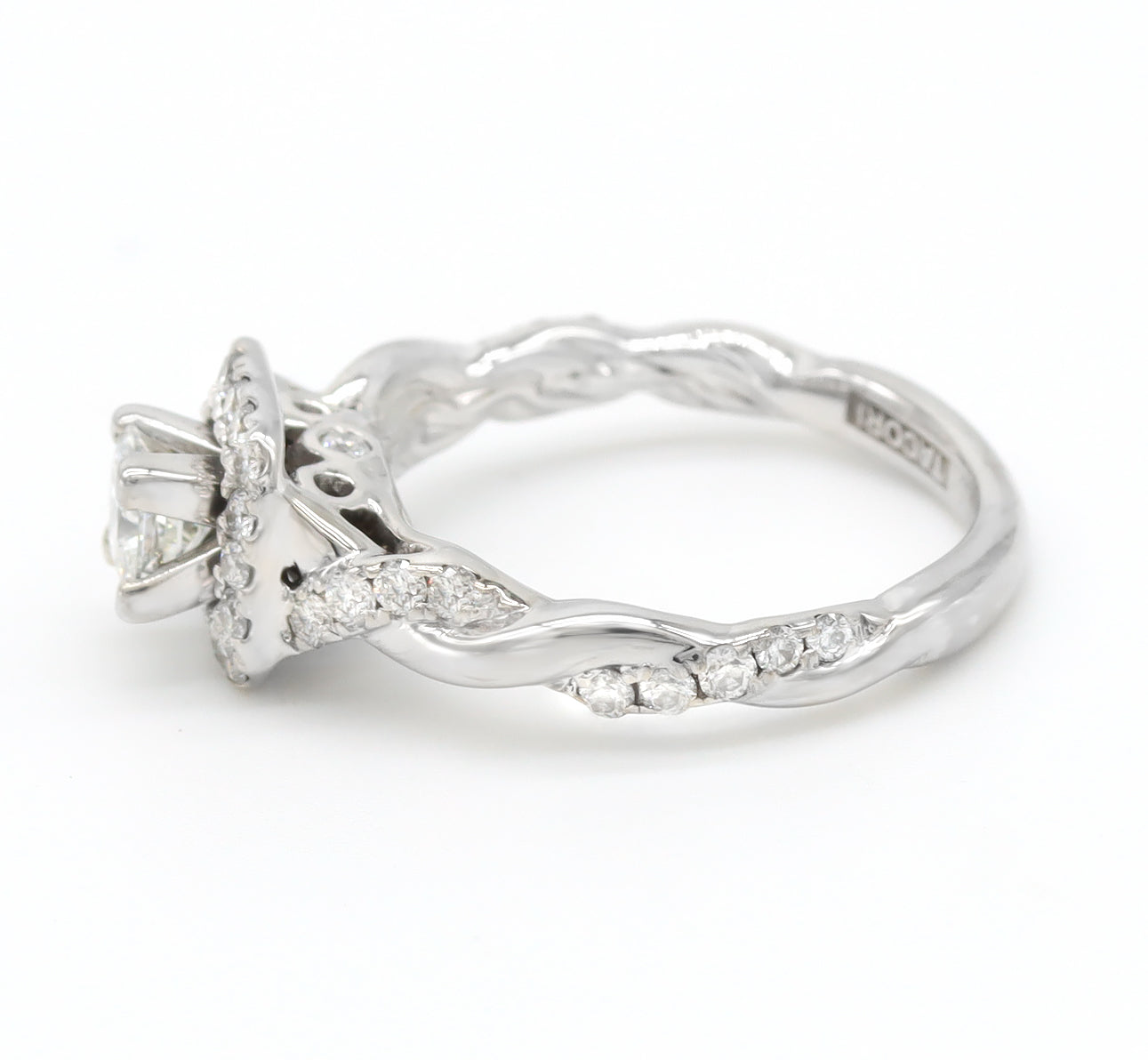 TACORI 18K Gold Princess Cut Natural Diamond Engagement Ring Halo Rtl $3400