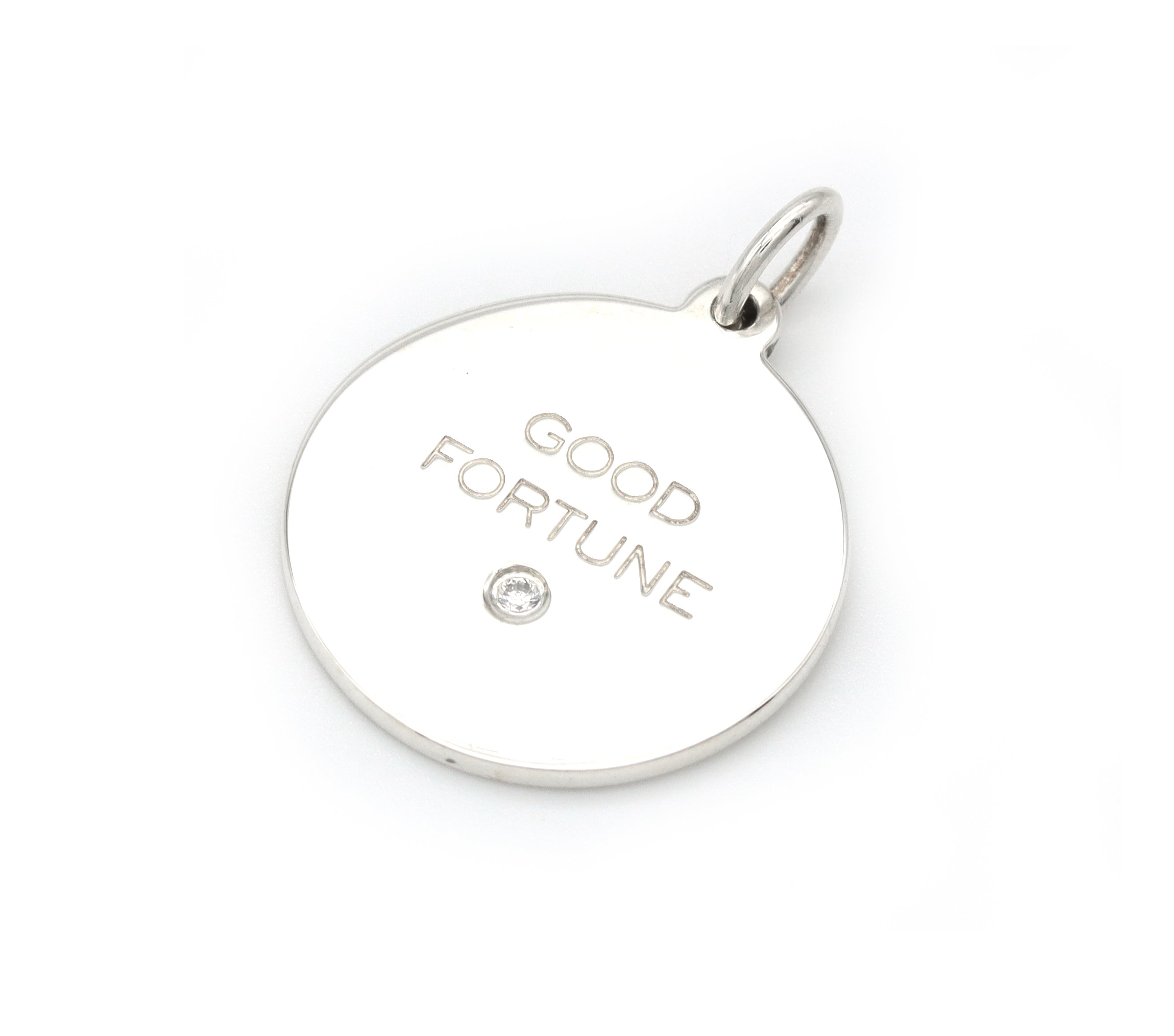 Tiffany & Co. Sterling Silver Good Fortune Diamond Pendant Charm OFFER 'Retired'