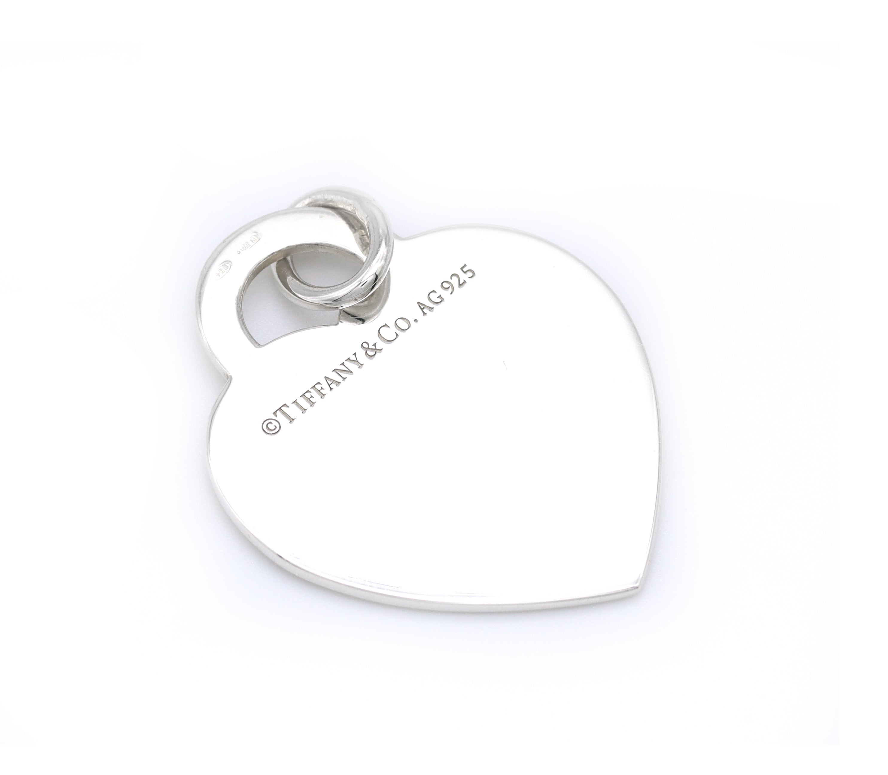 Tiffany & Co  Return To Firenze Italy Jumbo XL Heart Charm Pendant Silver 925