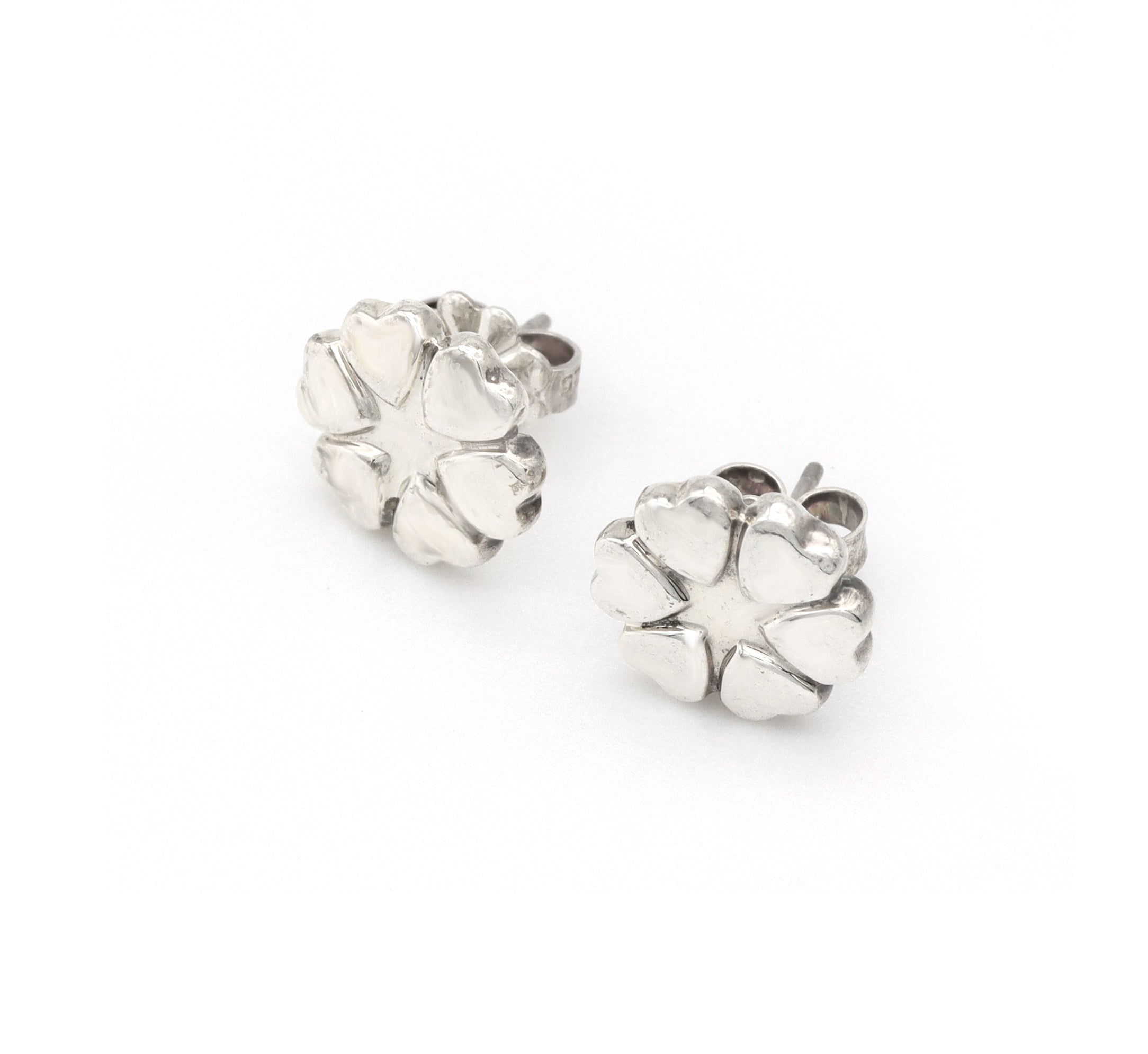 Tiffany & Co. Paloma Picasso Sterling Silver Crown of Hearts Stud Earrings