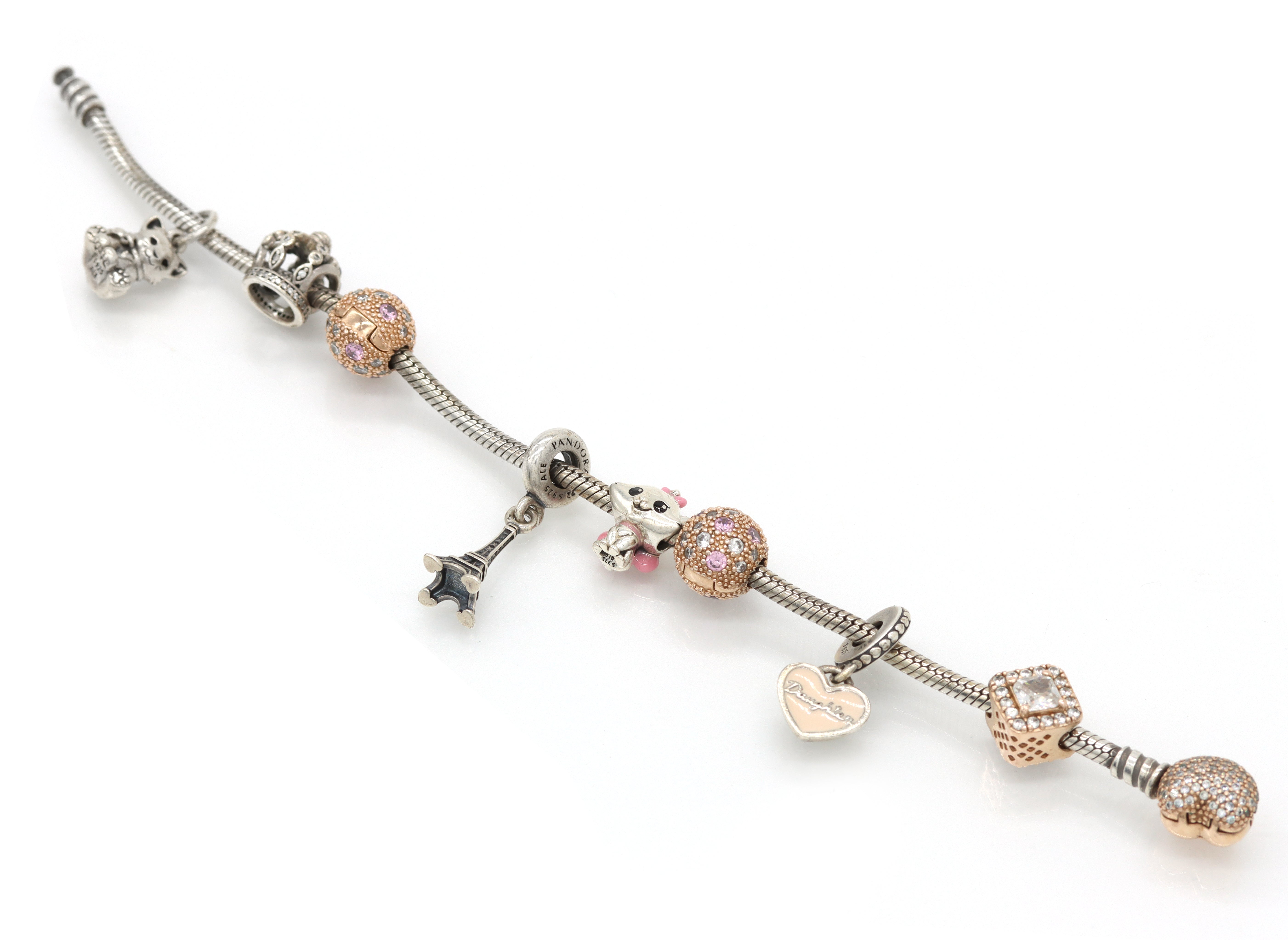 Pandora Jewelry | Pandora Bracelet with Multiple Charms 925 Silver