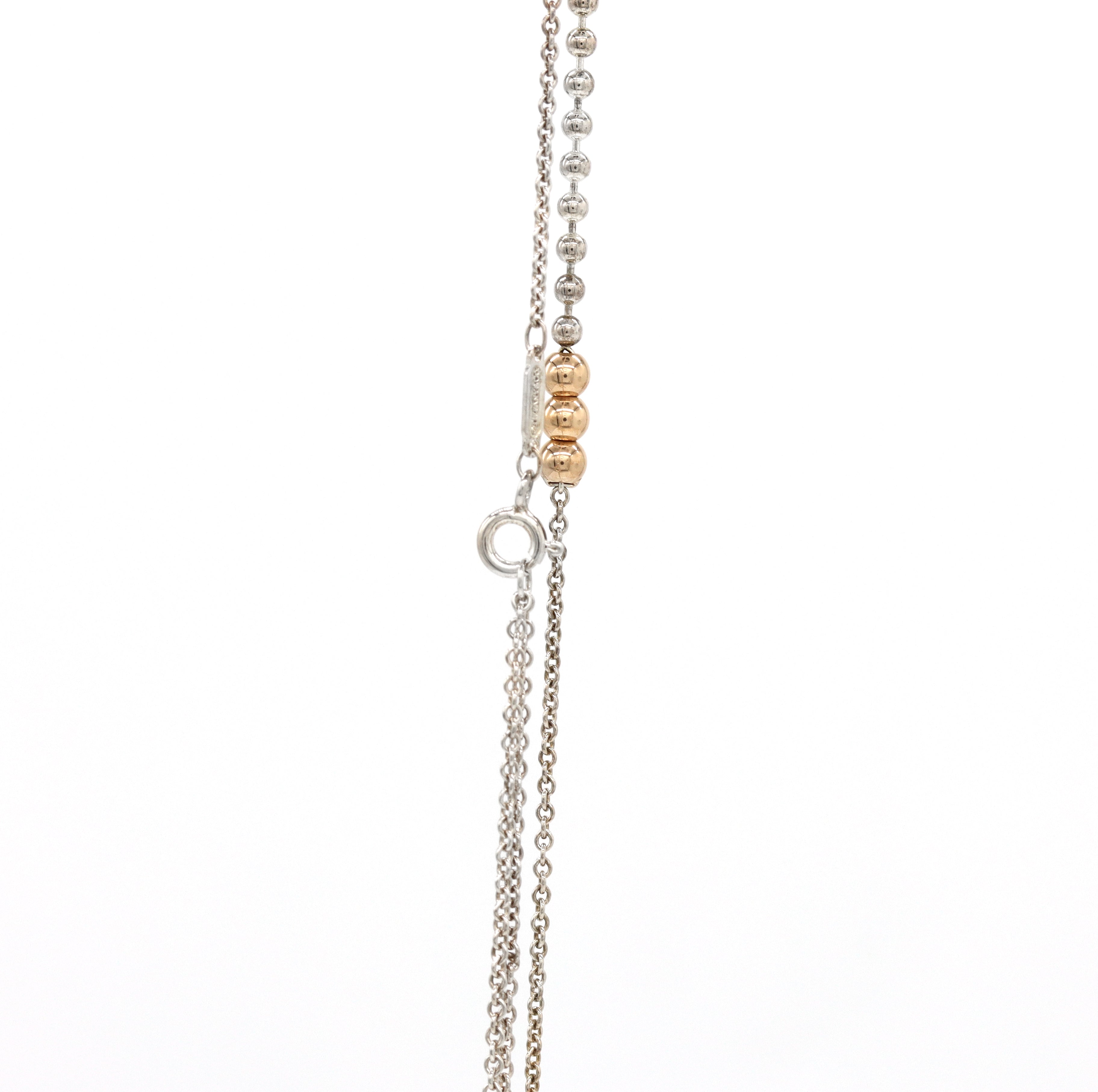 Tiffany & Co. Mixed Bead Chain 18K Gold and Sterling Silver Adjustable Necklace