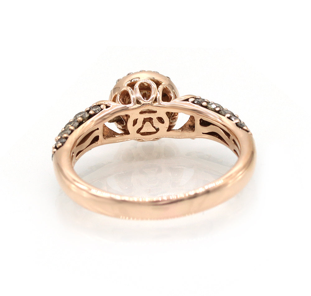 LEVIAN Chocolate Diamonds Solitaire Ring set in 14K Strawberry Gold