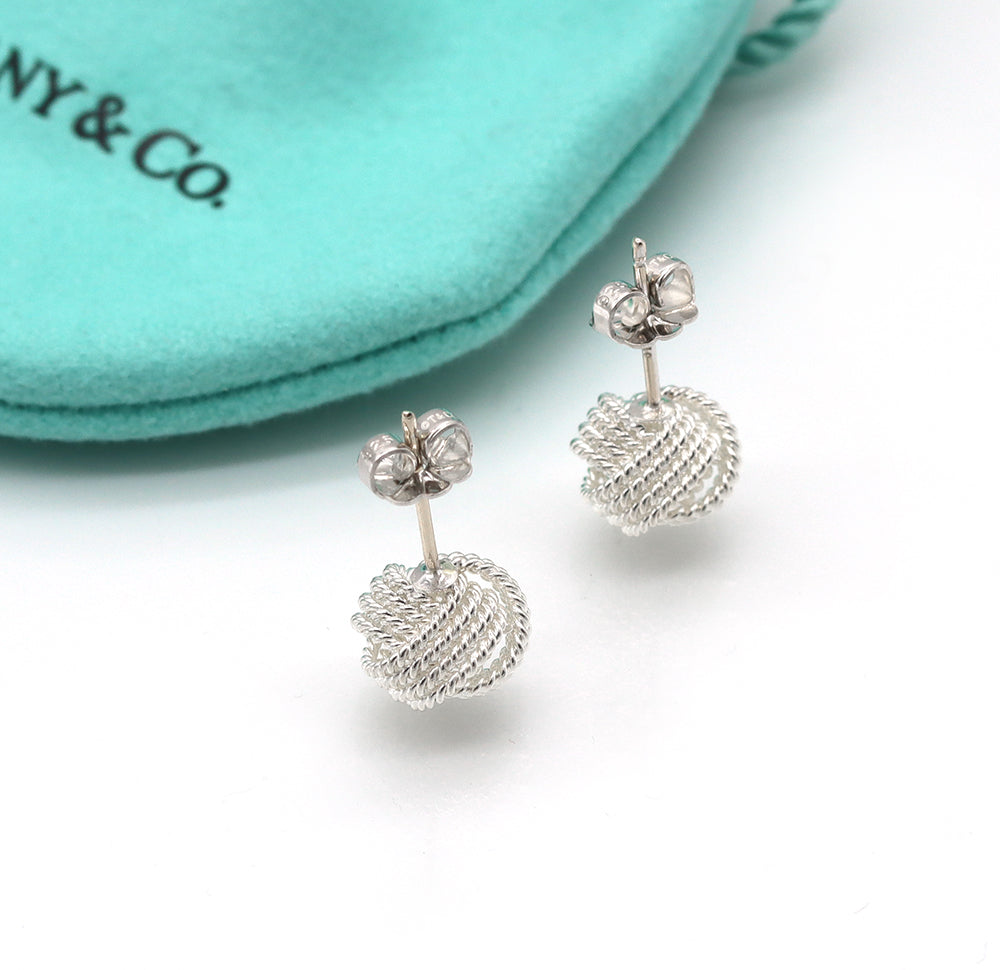 Tiffany & Co. Somerset Twist Knot Earrings Sterling Silver 925