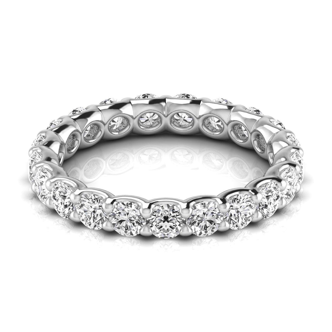 2.20ct Lab Grown Diamond Eternity Band F-VVS Anniversary Ring in 14K Gold