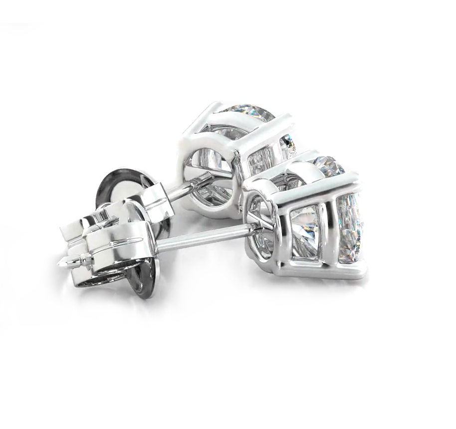 2.50 ctw Round Brilliant Diamond Studs Earrings Set In 14k White Gold
