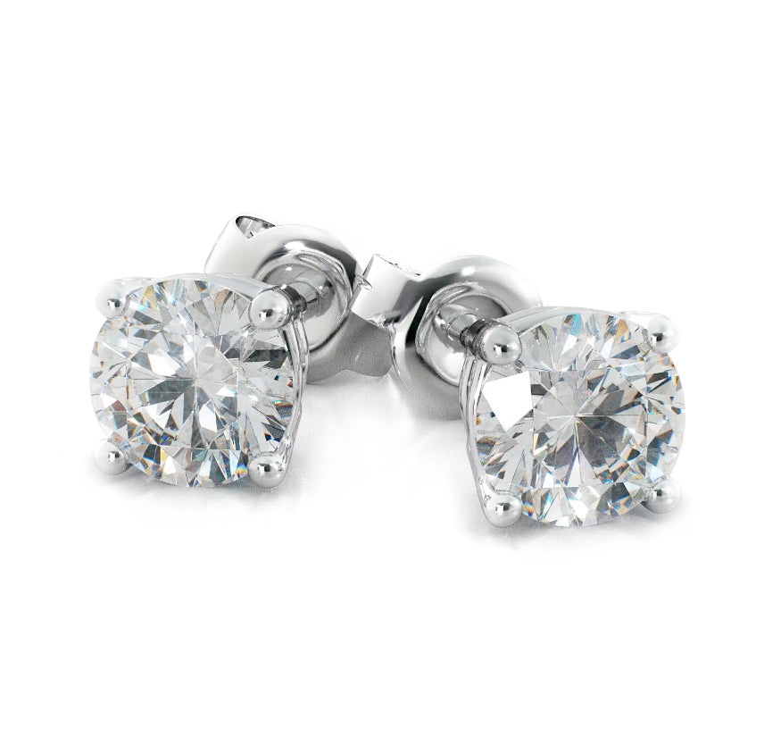 2.50 ctw Round Brilliant Diamond Studs Earrings Set In 14k White Gold