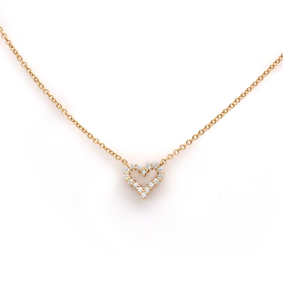 TIFFANY & Co. Necklace Pendant Sentimental Heart Diamond Yellow Gold