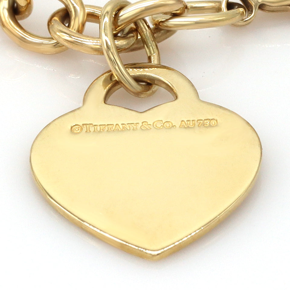 TIFFANY & Co. 18K Gold Return to Tiffany Heart Tag Charm Bracelet