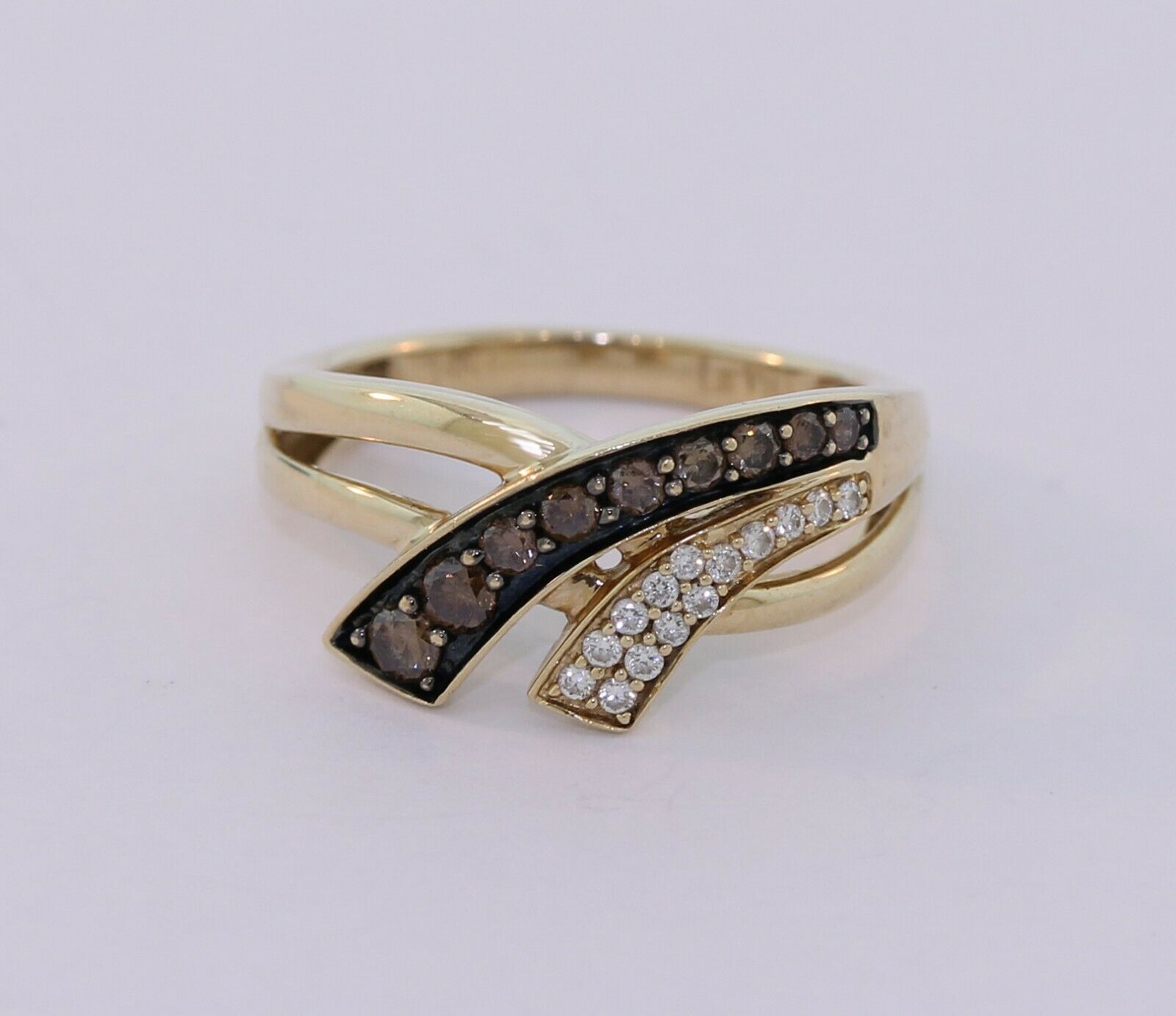 Levian Ring 14k honey gold chocolate and vanilla diamonds sale!! - simonbjewels.co
